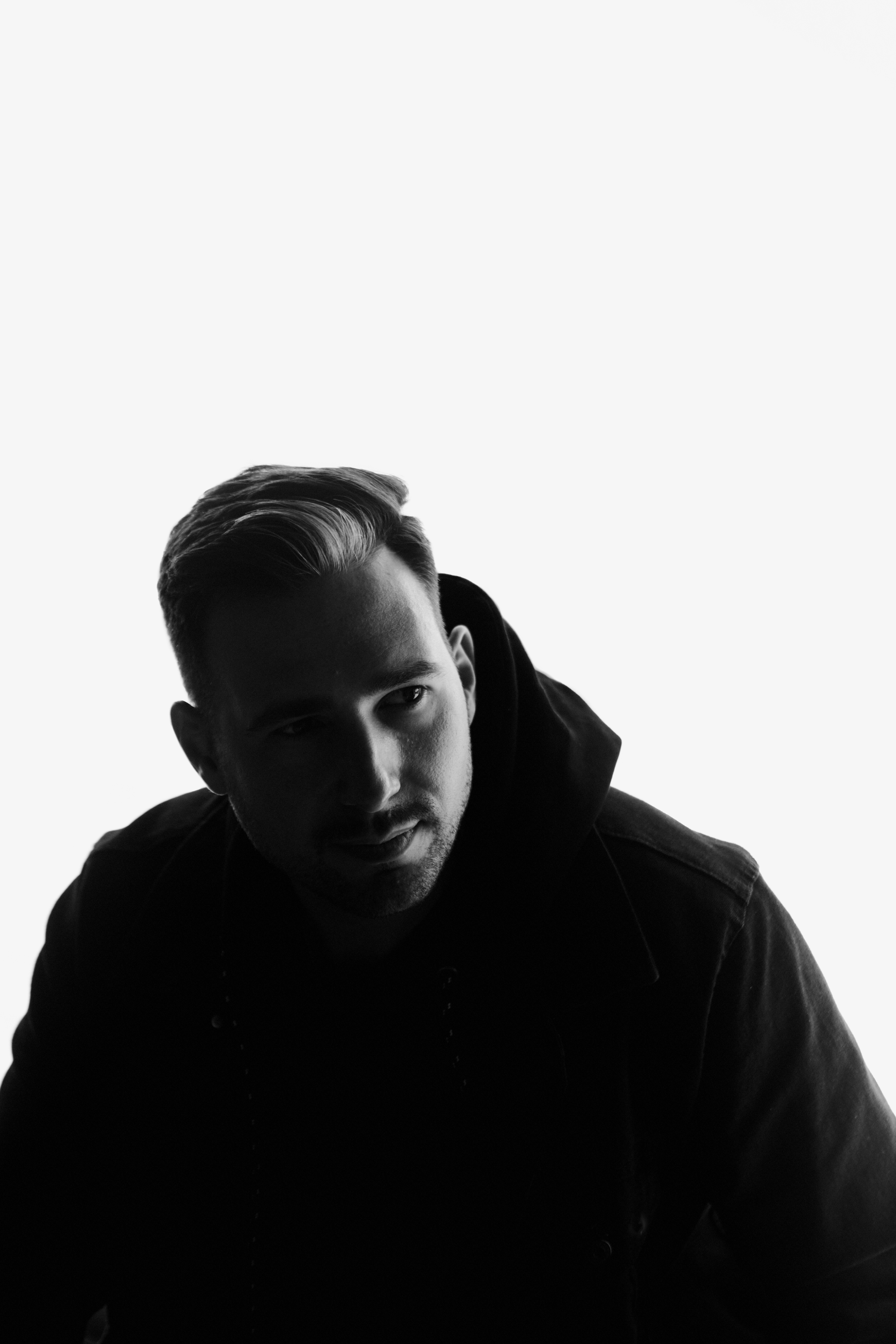 Peter Damian in a black and white close portrait
